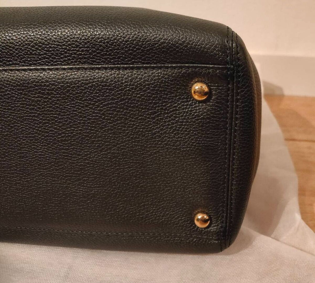 Sac fourre-tout exécutif d'occasion en cuir caviar noir CHANEL petit authentique